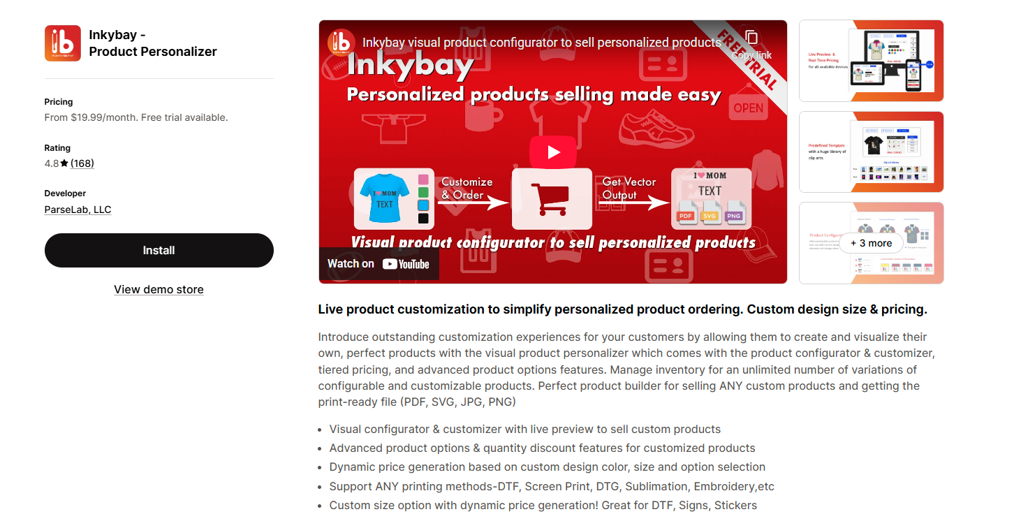 Inkybay ‑ Product Personalizer